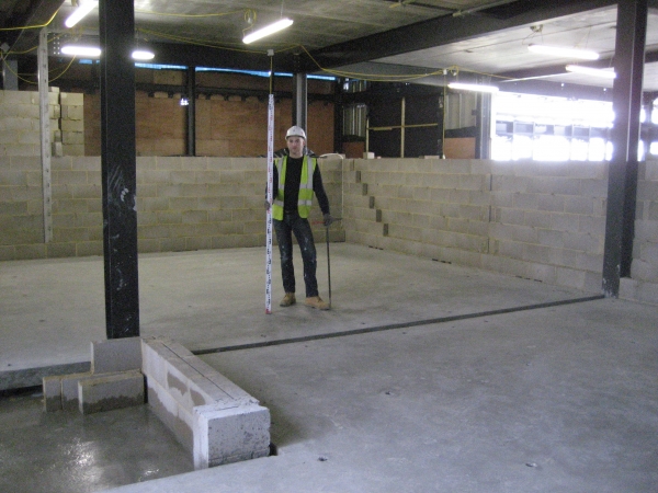 Floor being surveyed